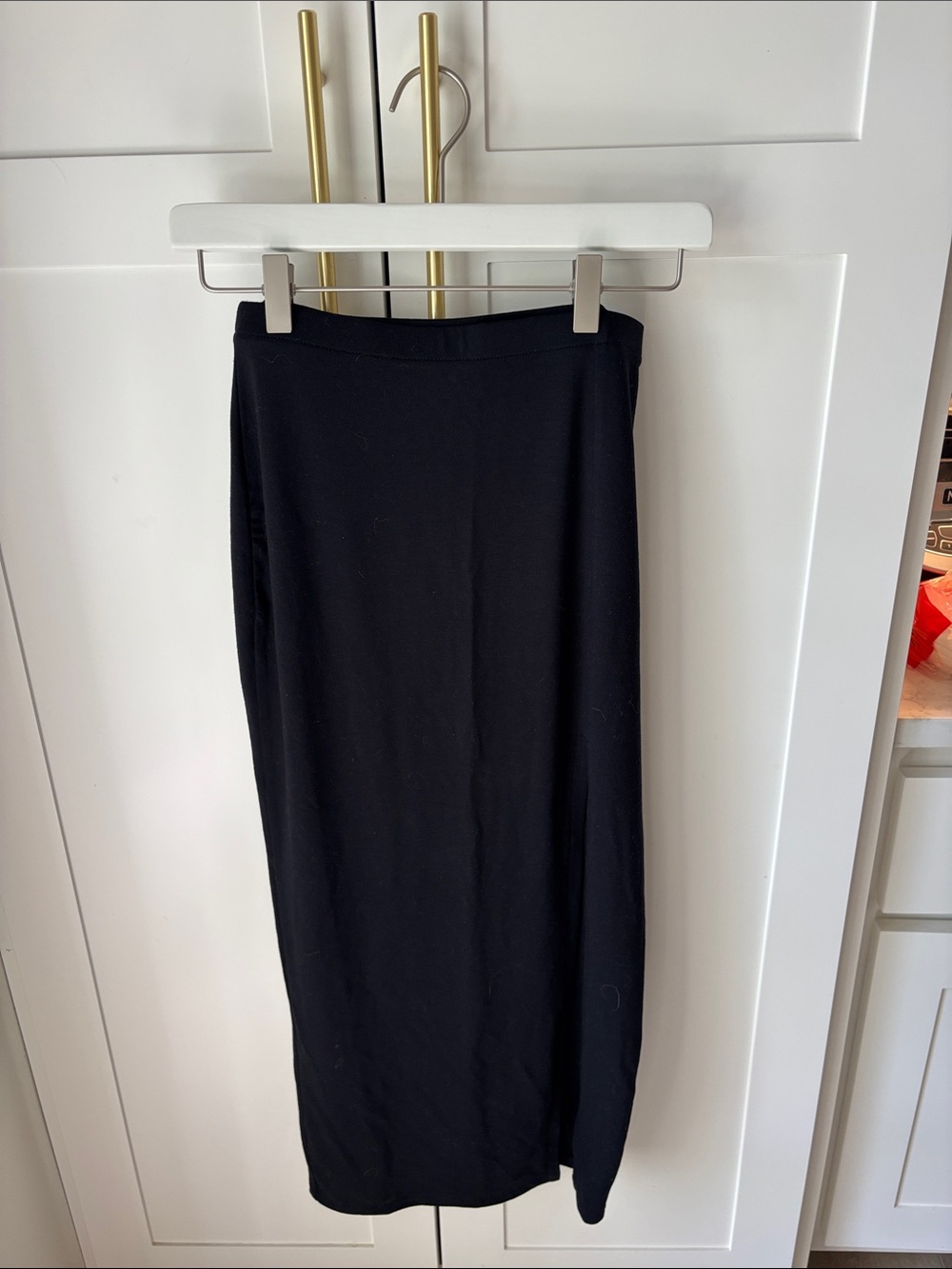 Open Edit maxi column skirt with slit size XS